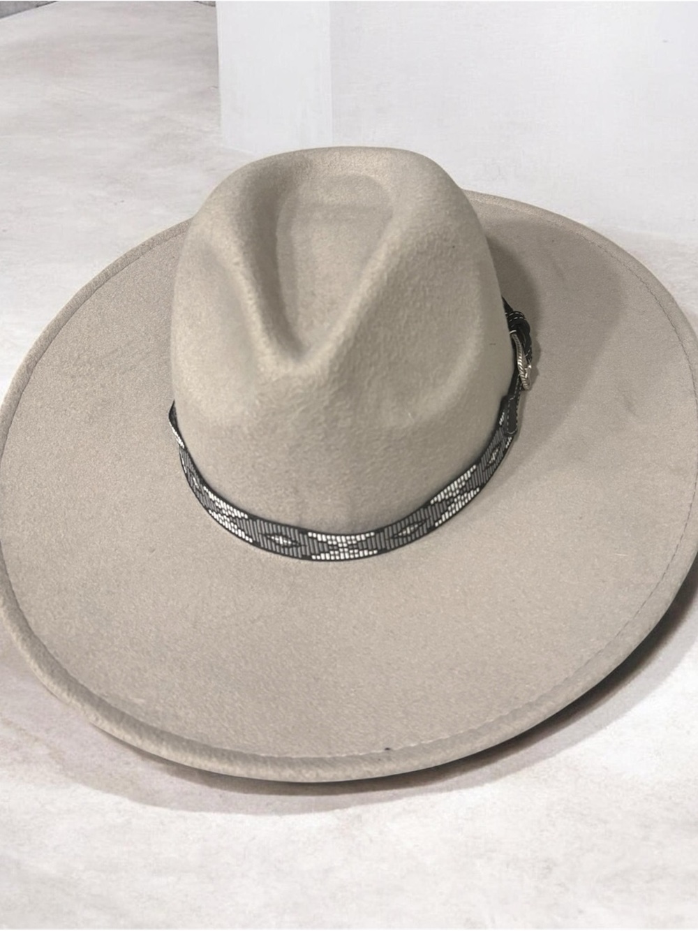 Classic Wide-Brim Felt Fedora Hat - gray one size fits all.